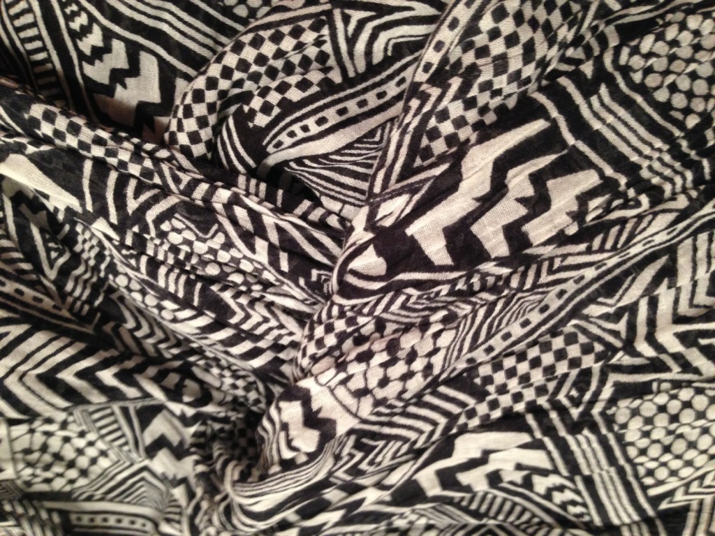 black and white scarf