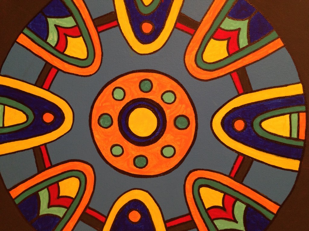 abstract painting blue & orange