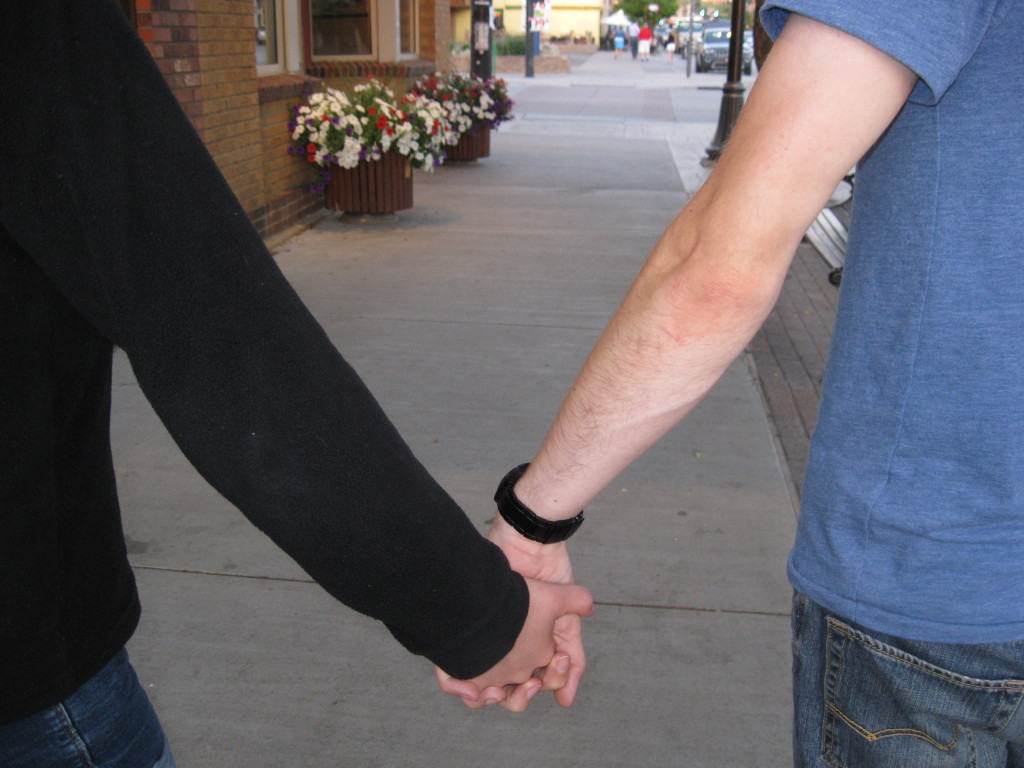 couple holding hands