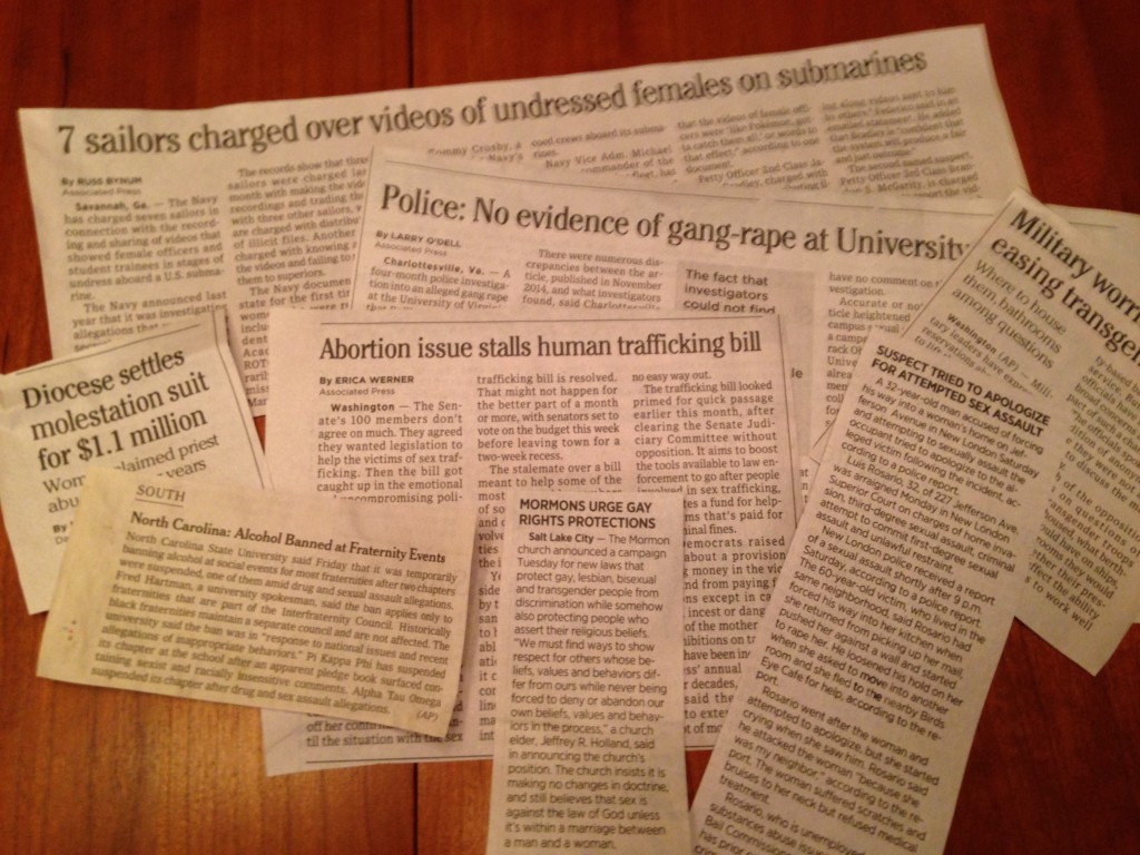 newspaper headlines