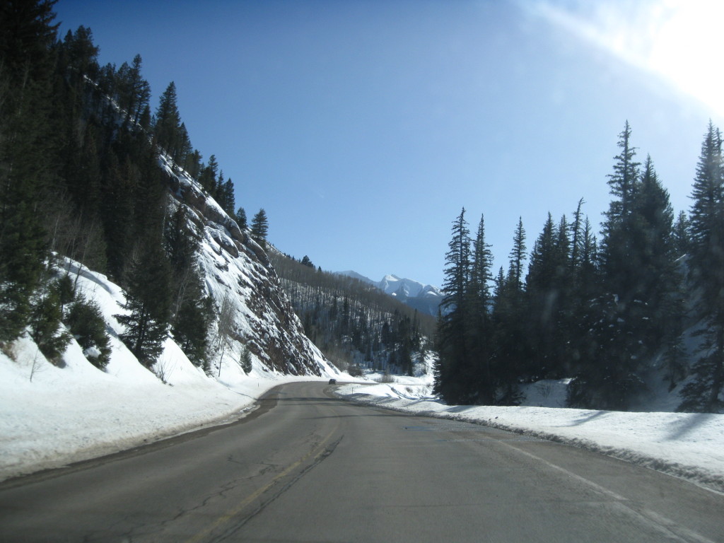 mountain road winter