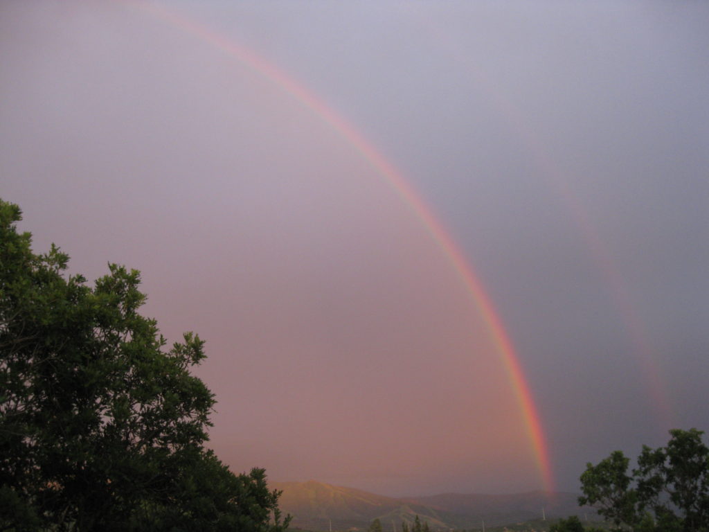 rainbow at sunset