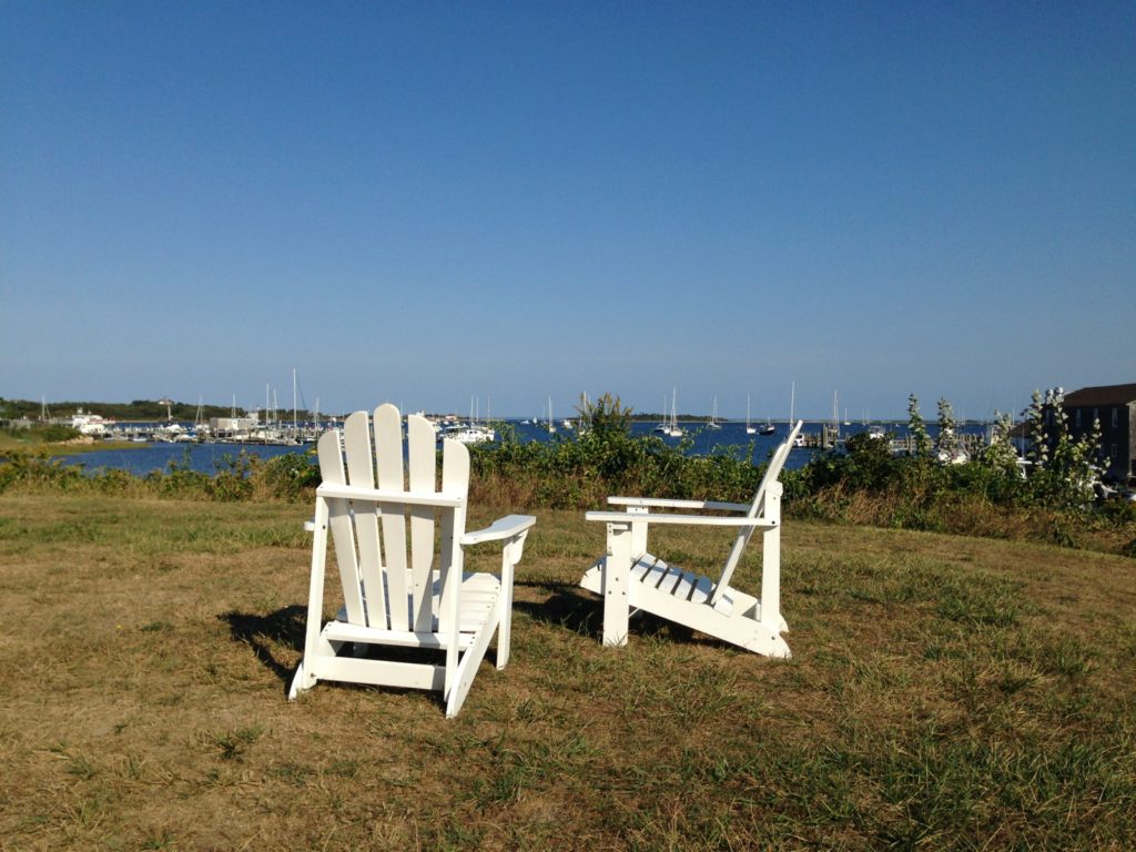 chairs overlooking harbor