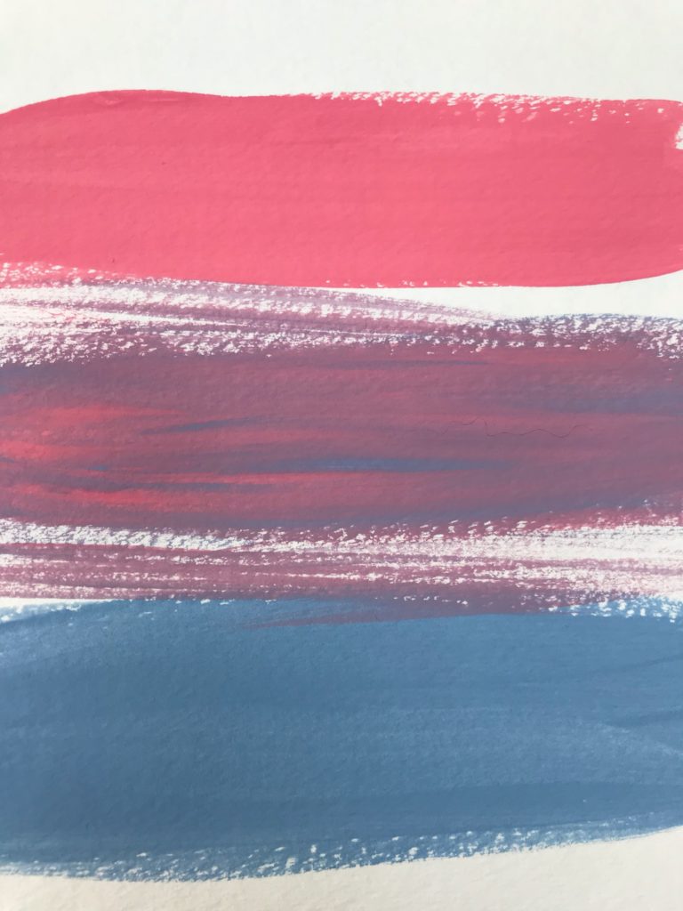 stripes of pink, purple and blue