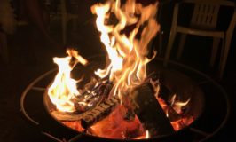 logs burning in fire pit