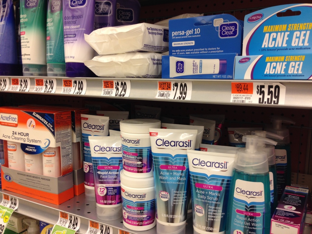 acne products on shelf